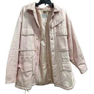 Vintage Go Silk for L'Zinger leather jacket silk lined bubblegum pink sz L